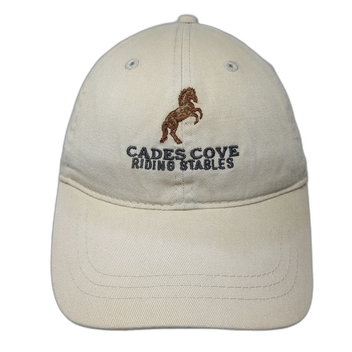 J. America Baseball Cap Beige One Size Cades Cove Riding Stables Horse Slideback
