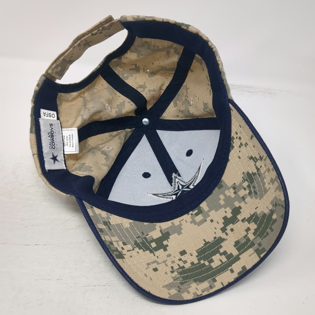 Dallas Cowboys NFL Authentic One Size Blue Digital Camo Strapback Hat Star Logo