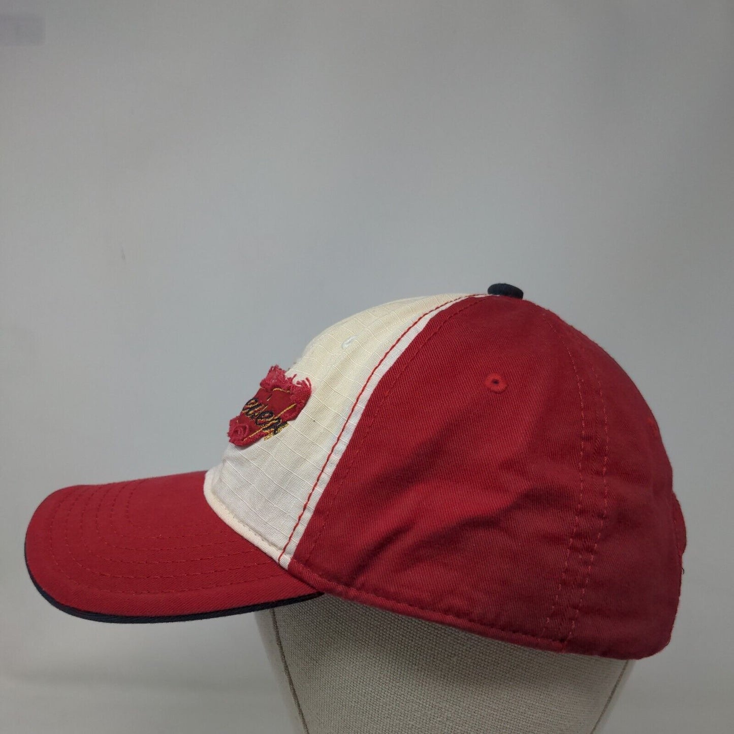 Budweiser Slideback Hat Red One Size Adjustable Embroidered Vented Holes