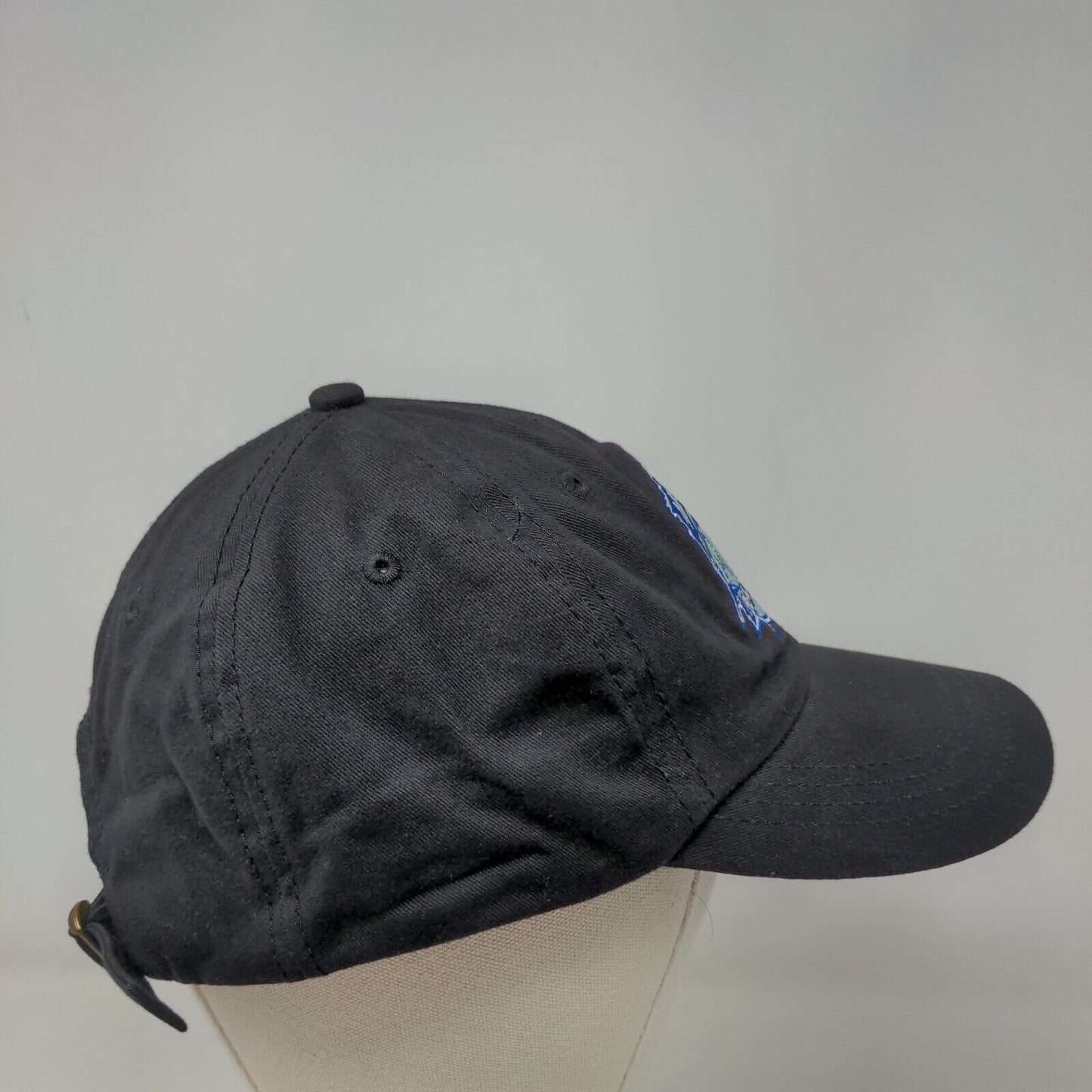 RumFish Beach Resort Slideback Hat Black OSFA Adjustable Embroidered Cotton