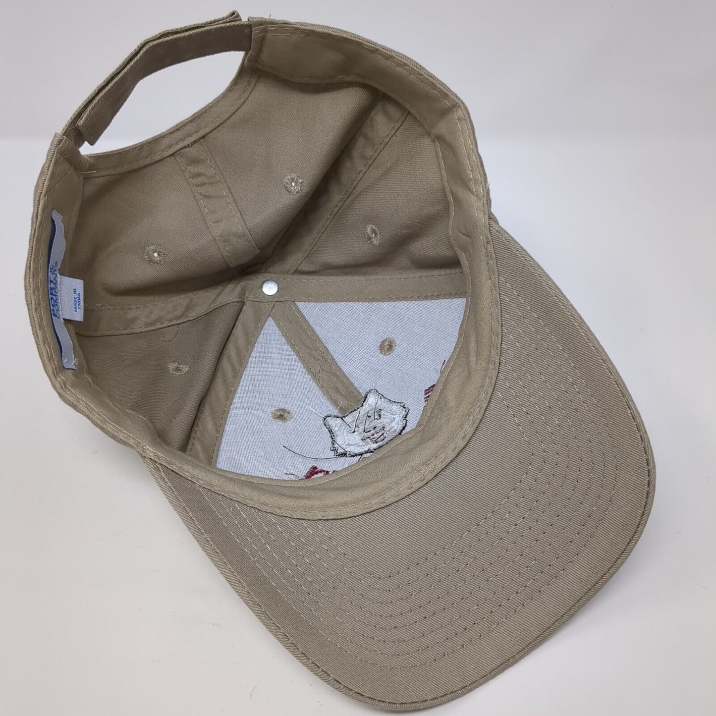 Happy Husky Strapback Hat Tan One Size Embroidered Port & Company