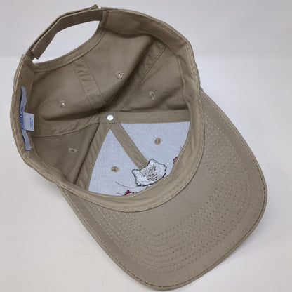 Happy Husky Strapback Hat Tan One Size Embroidered Port & Company