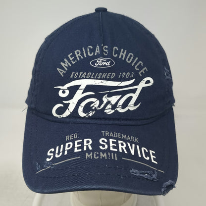 H3 Headwear 5 Panel Blue One Size Ford Super Service Distressed Strapback Hat