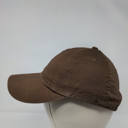 Unbranded Strapback Hat Brown OSFA Adjustable Blank Solid 6 Panel