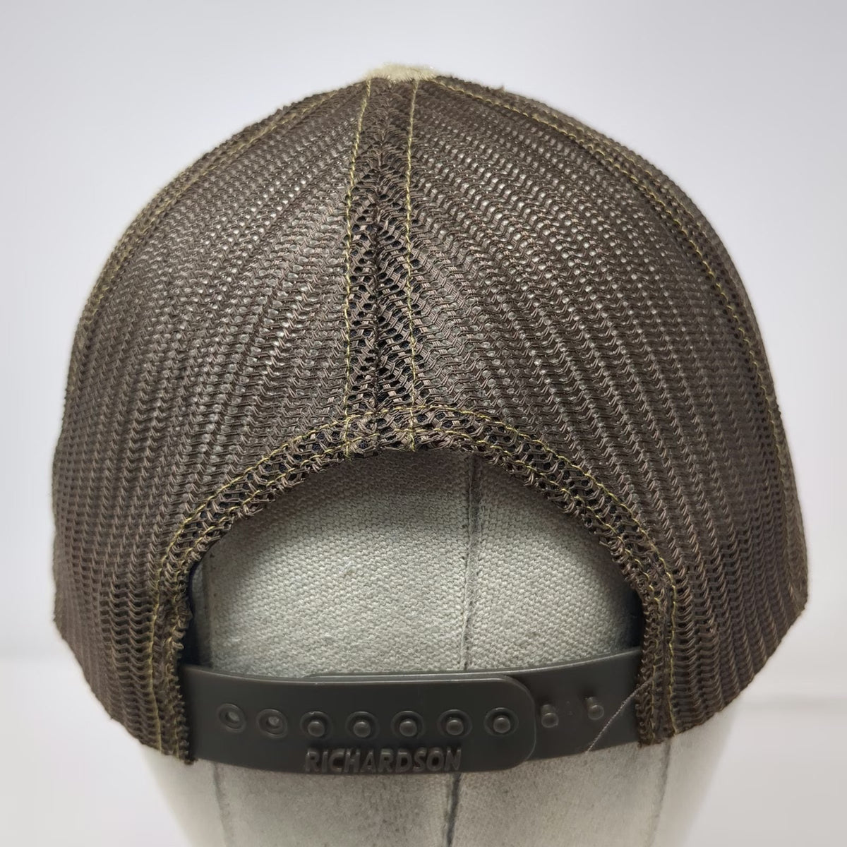 Richardson Trucker Hat Green Camo One Size Leather Patch American Flag Mesh