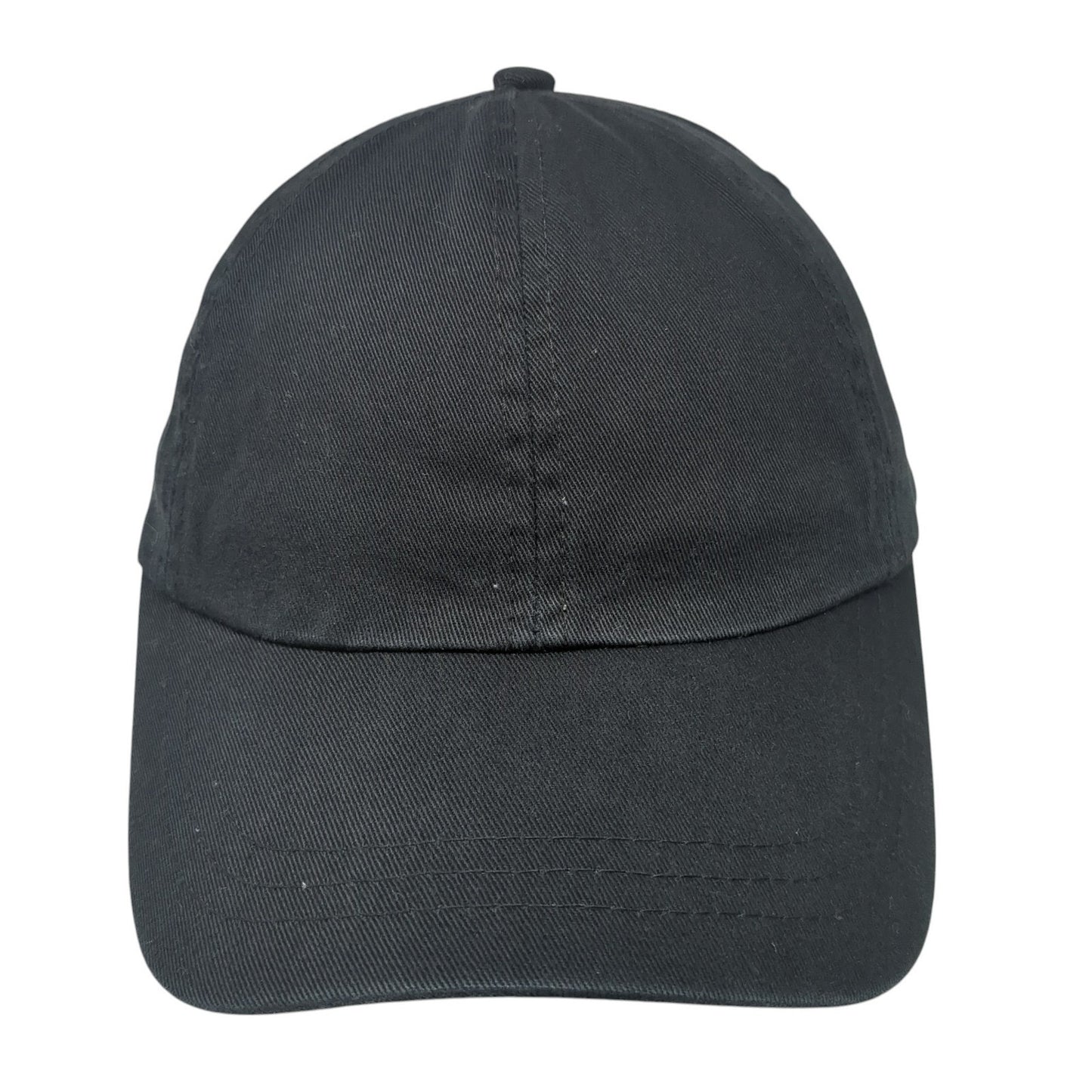 Unbranded Strapback Hat Black One Size Adjustable Outdoor Solid Blank