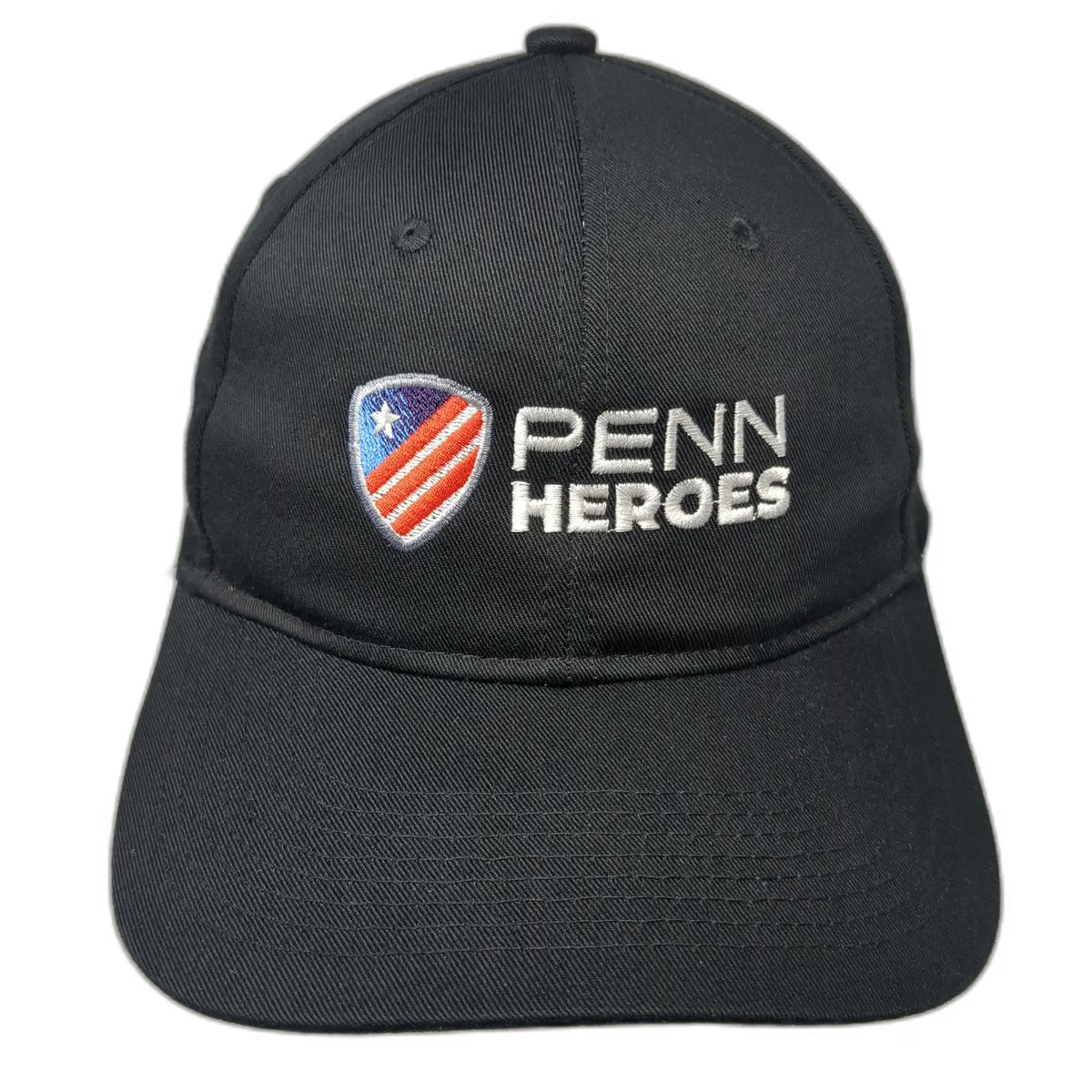 Port Authority Snapback Black Hat One Size Penn Heroes Play Embroidered Shield
