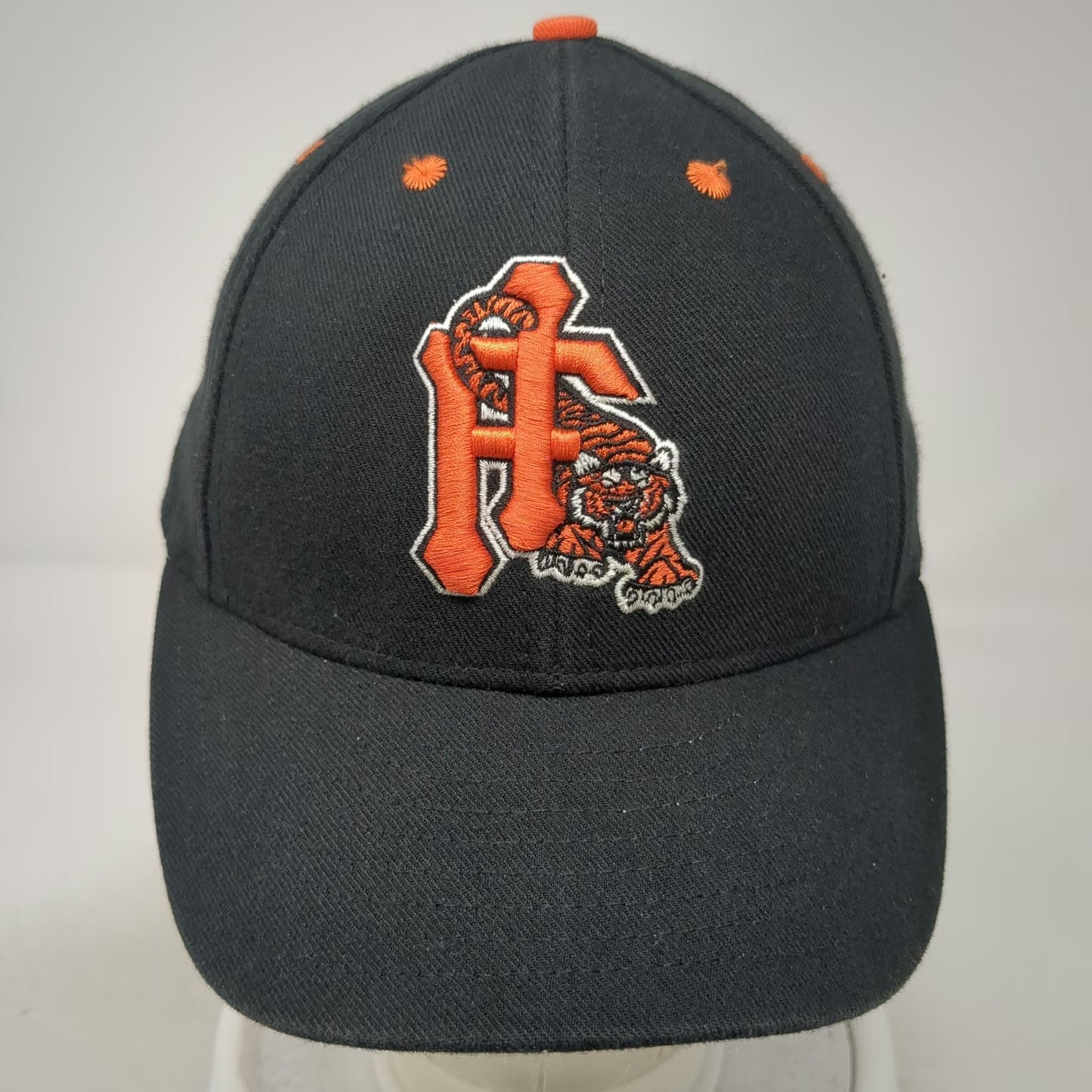 Team Star Classic Black Baseball Cap 7 1/2 Fitted Embroidered Tiger USA Hat