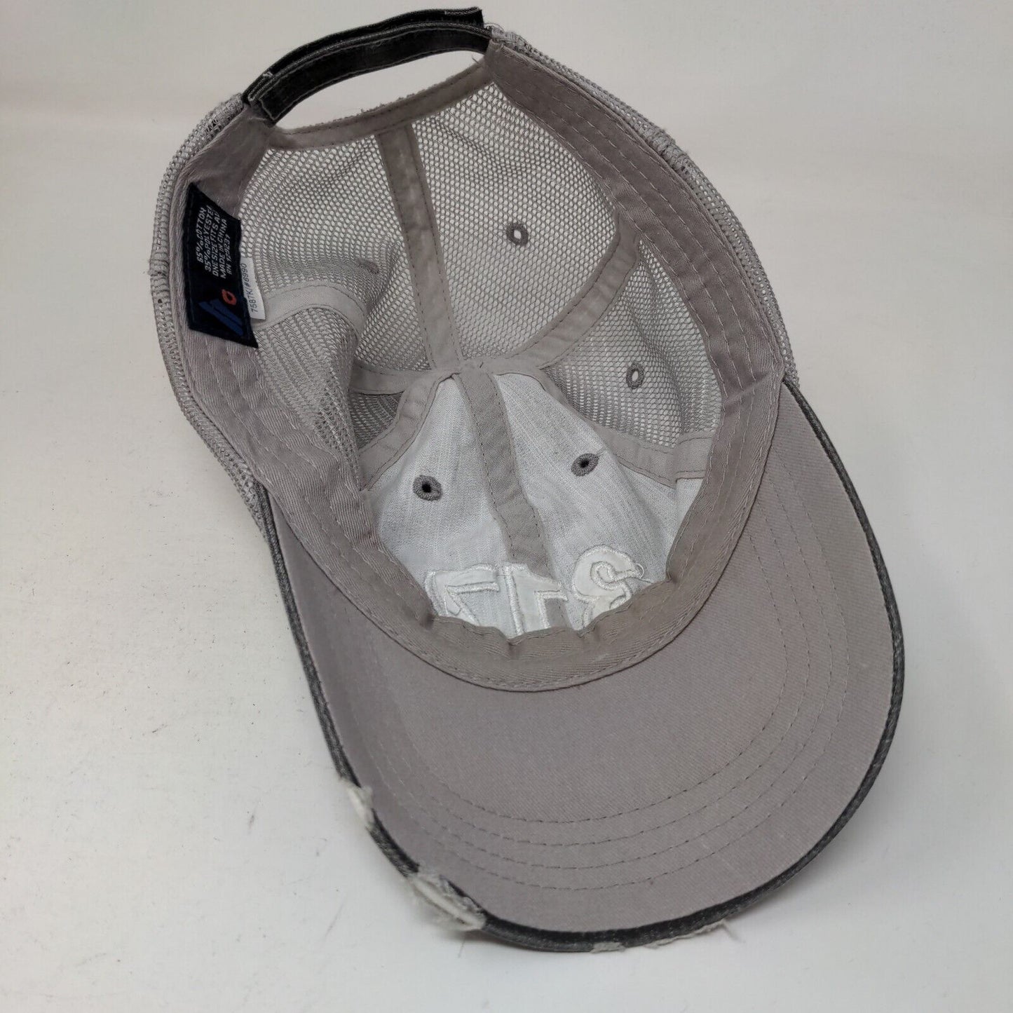 Unbranded Men's Strapback Mesh Back Hat Gray OSFA Embroidered 317 Logo