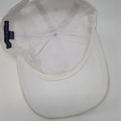 Port & Company Strapback Hat White OS Adjustable Vented Holes 6 Panel Blank