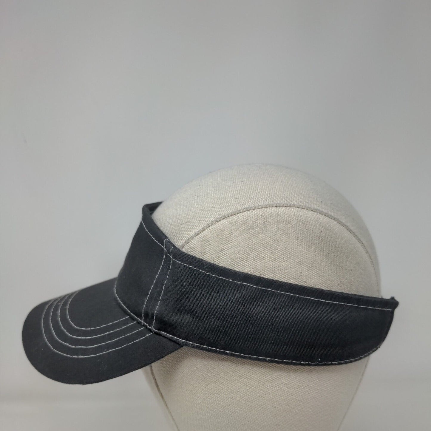 Unbranded Strapback Sun Visor Hat Black One Size Adjustable Embroidered