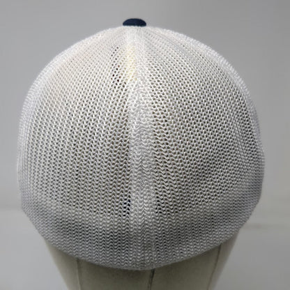 Port Authority Baseball Cap Blue White Red XL Mesh Back Flexfit Pond Hockey Hat