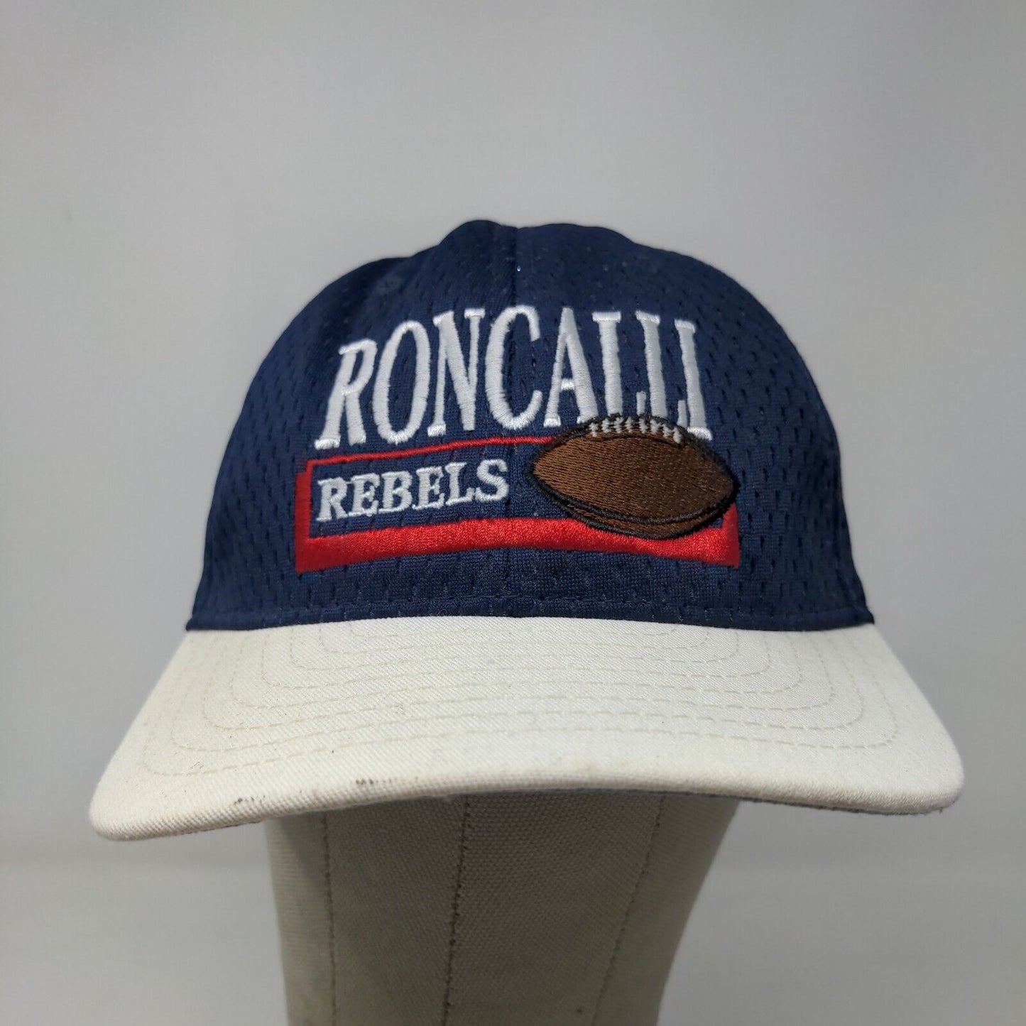 DeLong Men's Snapback Hat Blue Size M-L Embroidered Roncali Rebels Logo
