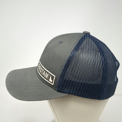 Yupoong Trucker Hat Gray Blue One Size Firstam Idaho State Patch Mesh Snapback