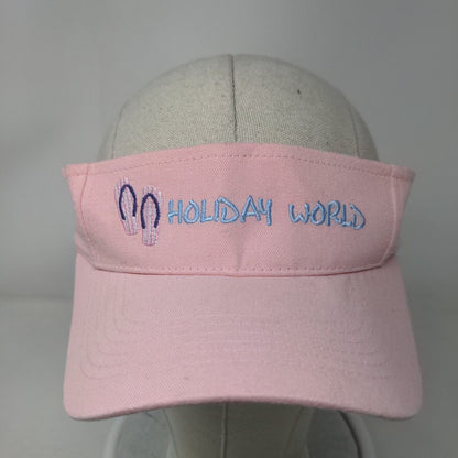 Holiday World Flip Flops Strapback Sun Visor Hat Pink One Size Embroidered