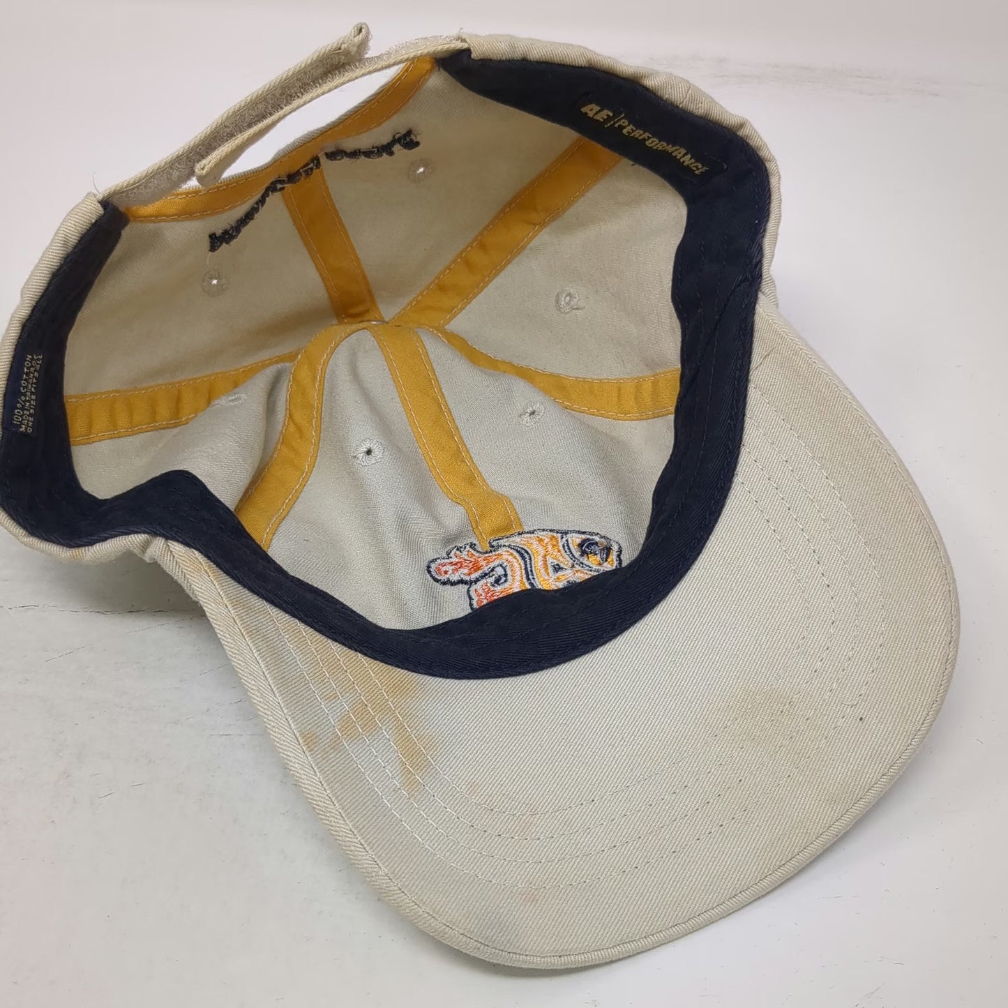 American Eagle Performance Baseball Cap Embroidered Fish Strapback Hat Vintage