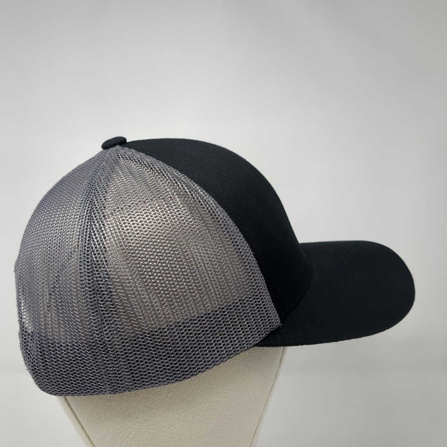 TGE Snapback Trucker Hat Black One Size Adjustable Mesh Back Pacific Headwear