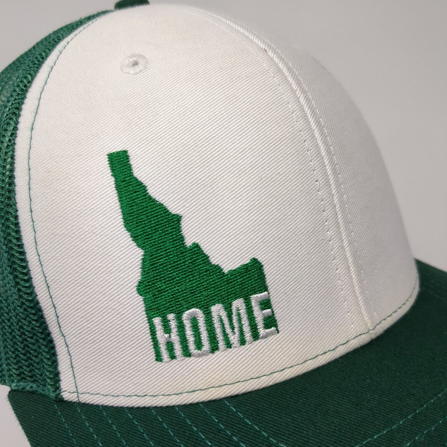 Home Idaho Snapback Trucker Hat Green One Size Adjustable Mesh Back Richardson