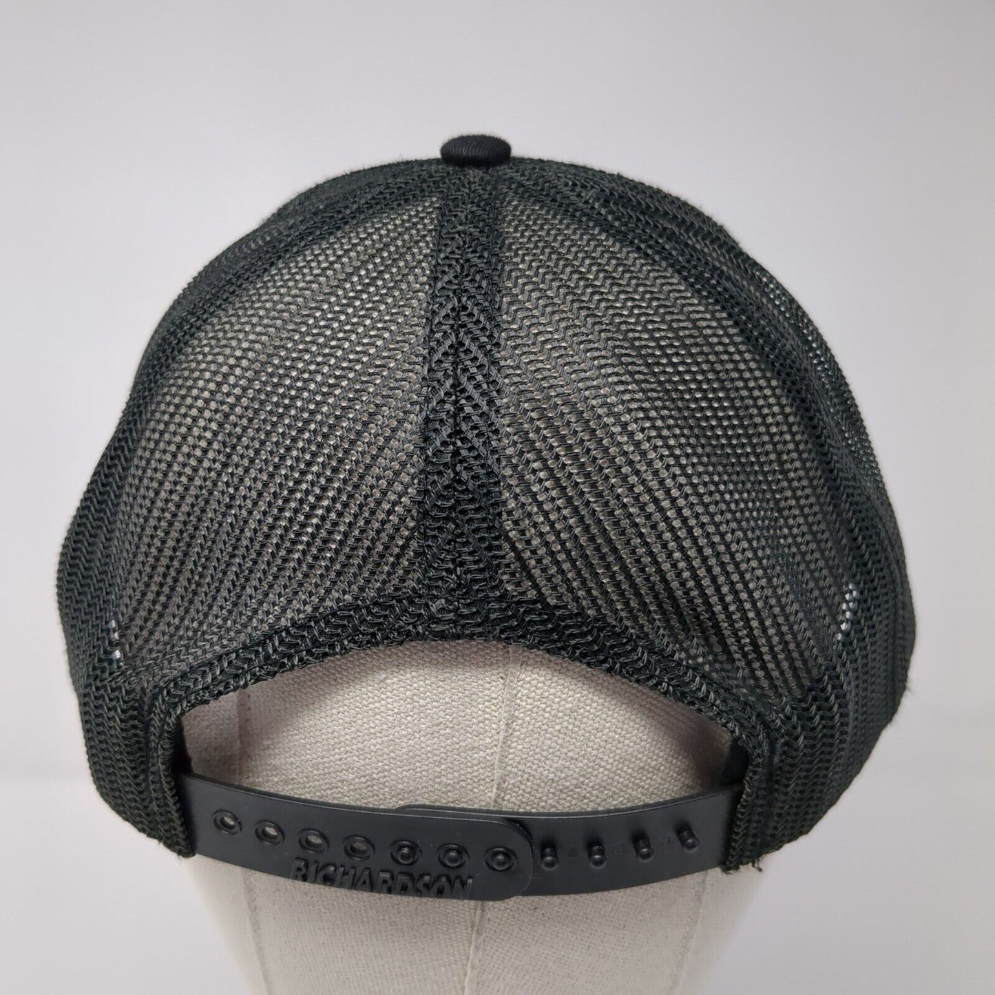 R4L Snapback 112 Trucker Hat Black One Size Adjustable Mesh Back Richardson