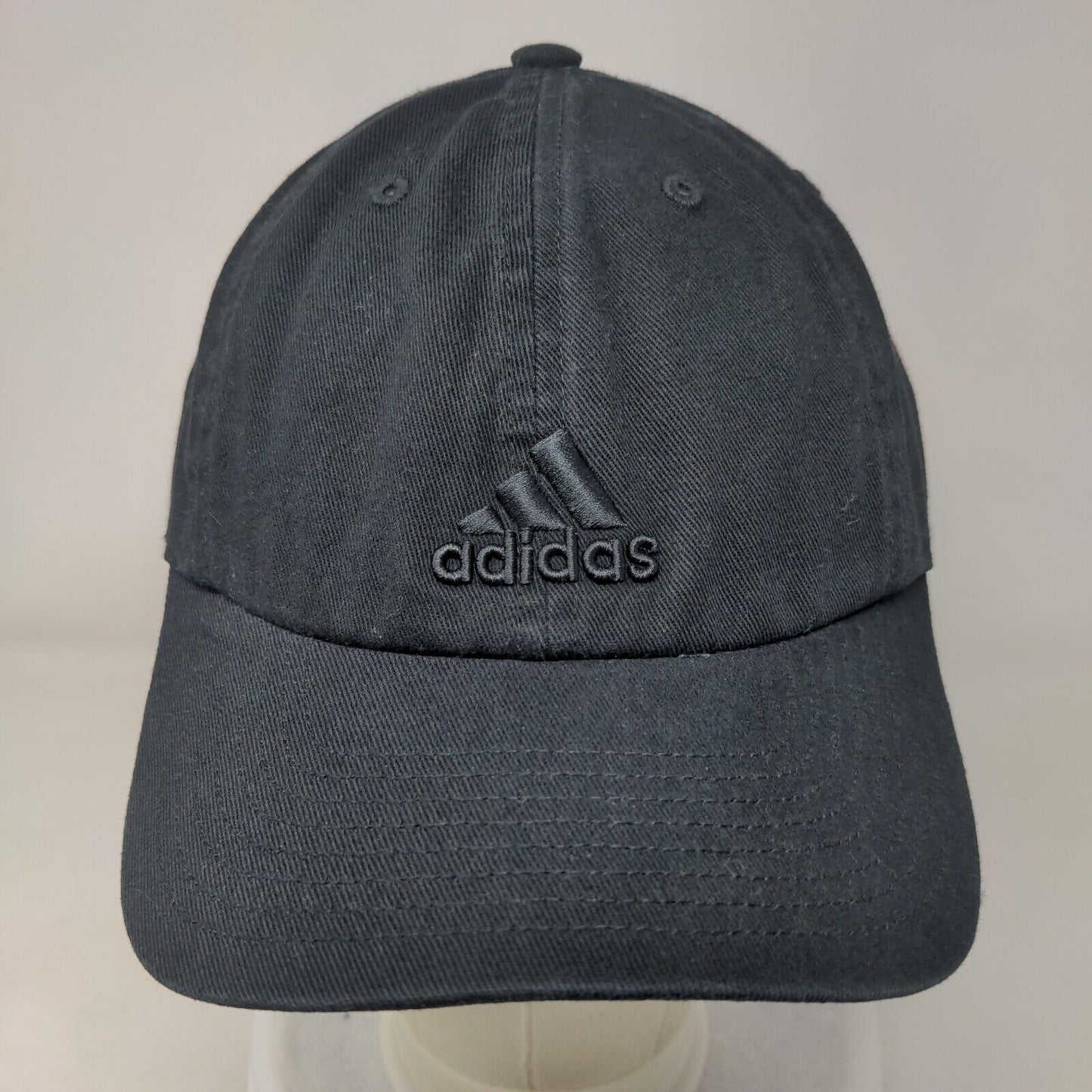 Adidas Slideback Hat Black One Size Adjustable Embroidered Aeroready Cotton