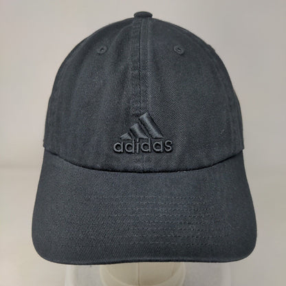 Adidas Slideback Hat Black One Size Adjustable Embroidered Aeroready Cotton