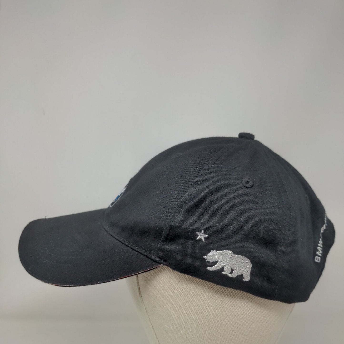 BMW Strapback Hat Black One Size Adjustable Embroidered 6 Panel Vantage