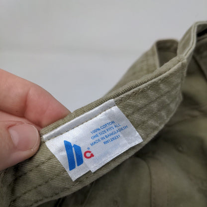 DRB Slideback Hat Tan OSFA Adjustable Embroidered Vent Holes 6 Panel HG