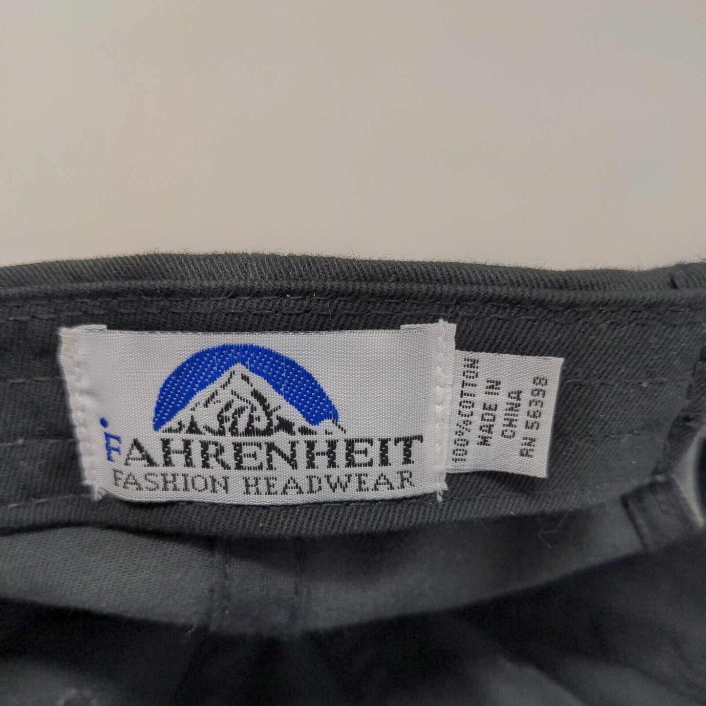 Fahrenheit Men's Slideback Hat Black Embroidered Peg Leg Pub Logo Cotton