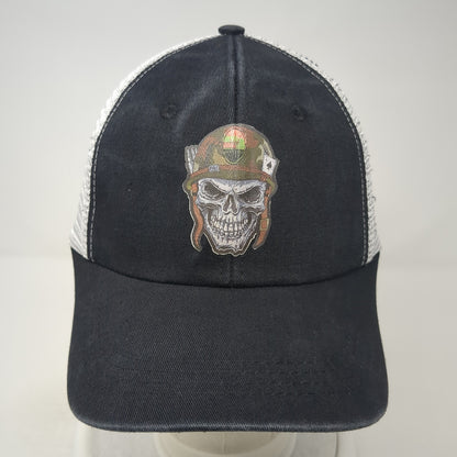 Skull Snapback Mesh Back Trucker Hat Black One Size Adjustable Colorblock