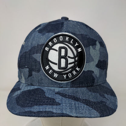 New Era Boy's Snapback Blue Camo Hat Embroidered Brooklyn Nets Logo 9Fifty