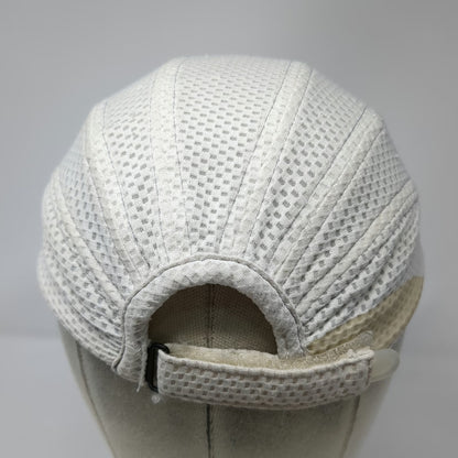 Nike Baseball Cap White One Size Mesh Dri-Fit Red Swoosh Strapback Running Hat
