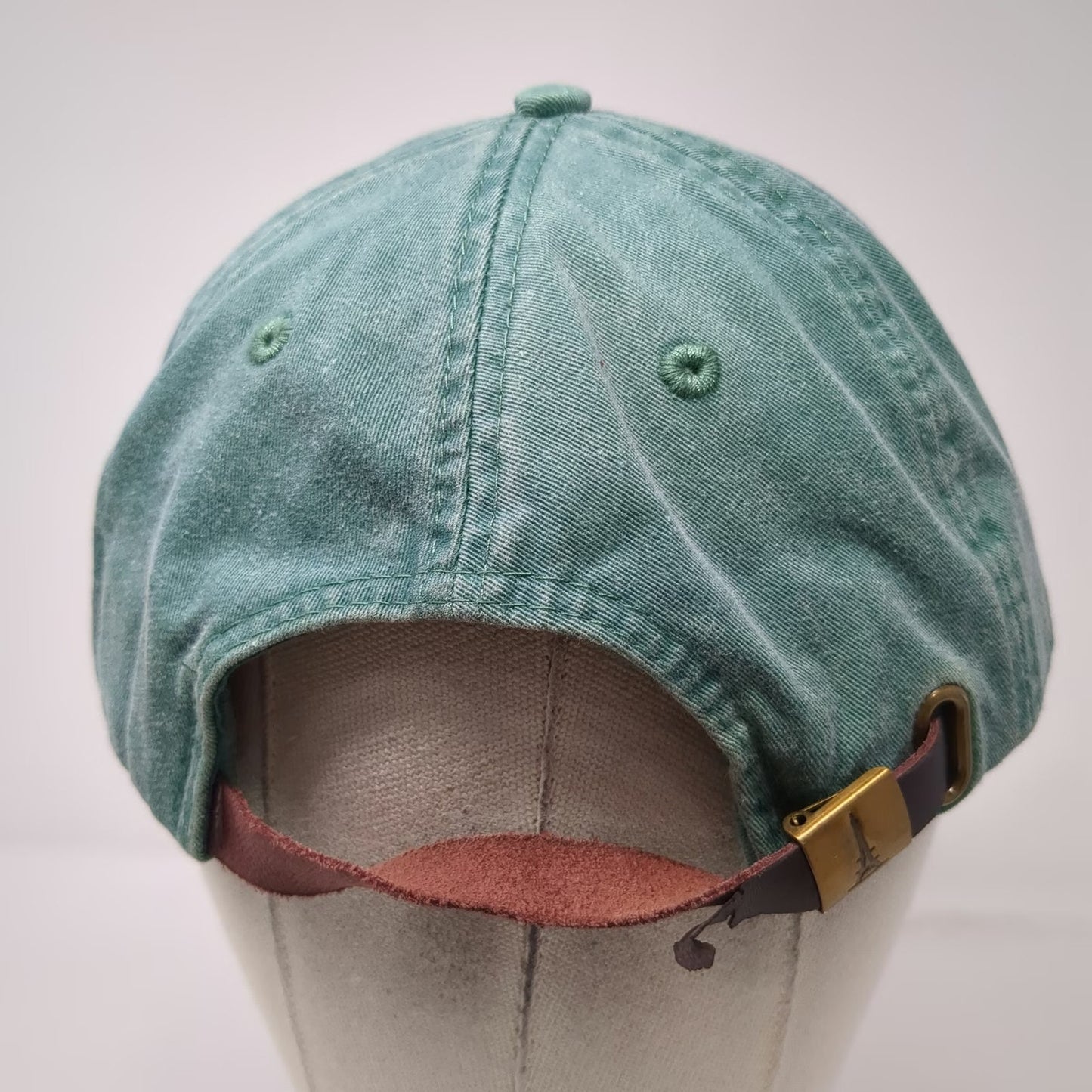 Adams Green Baseball Cap One Size Boston Sports Logo Leather Strap Buckle Hat