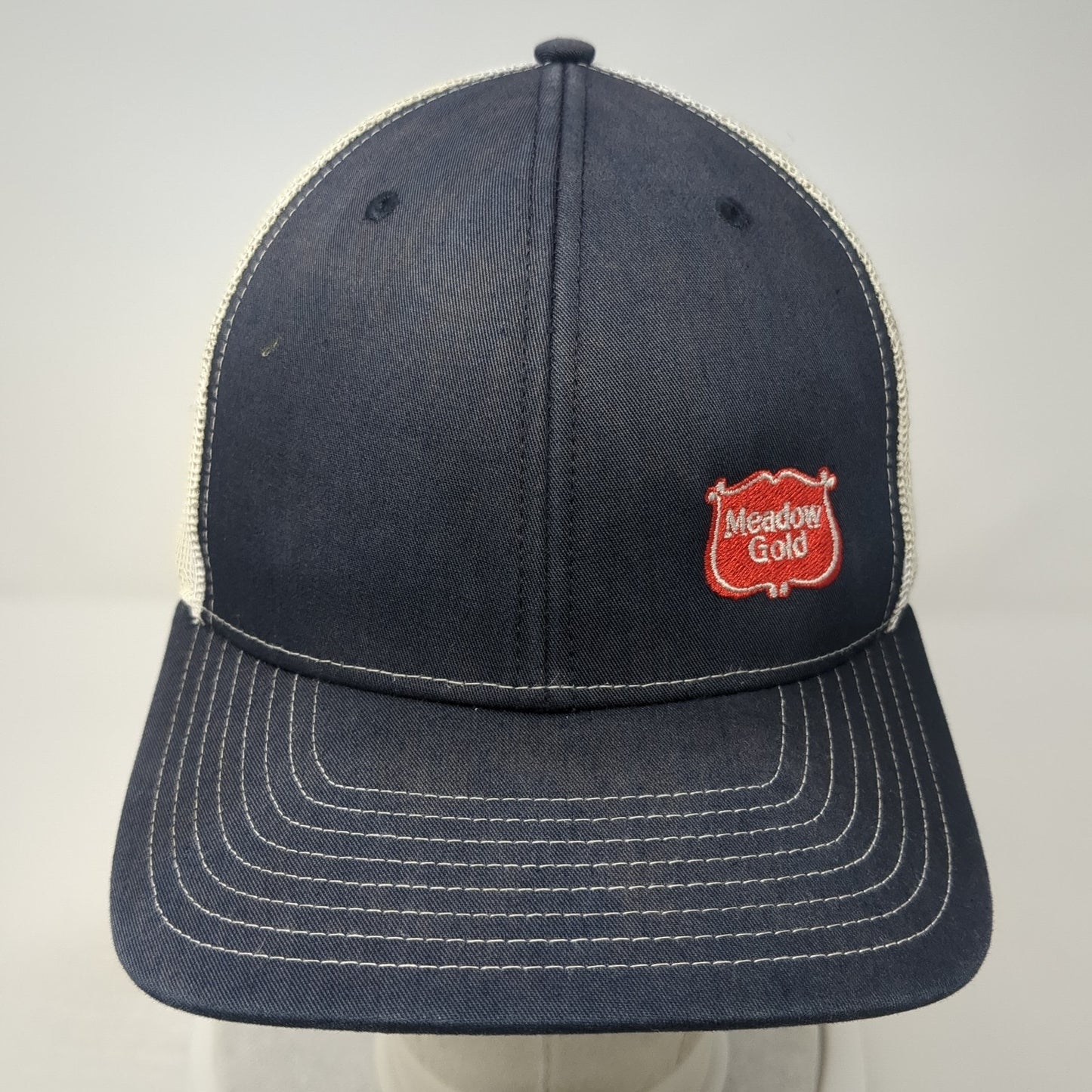 Meadow Gold Trucker Hat Blue OS Adjustable Embroidered Mesh Back Richardson