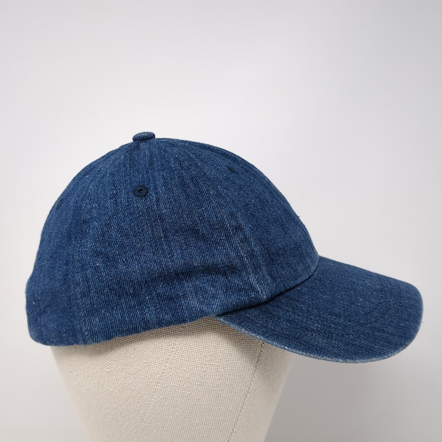 Unbranded Strapback Hat Solid Blue One Size Adjustable Denim Blank