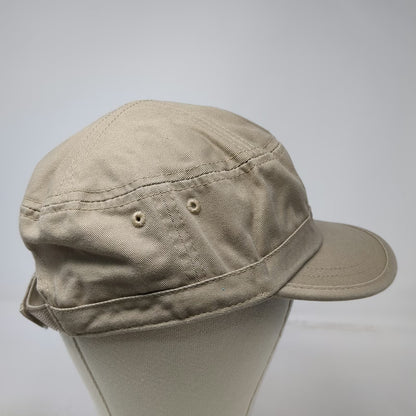 Army Cap Beige One Size Cotton Adjustable Strapback Solid Plain Military Hat