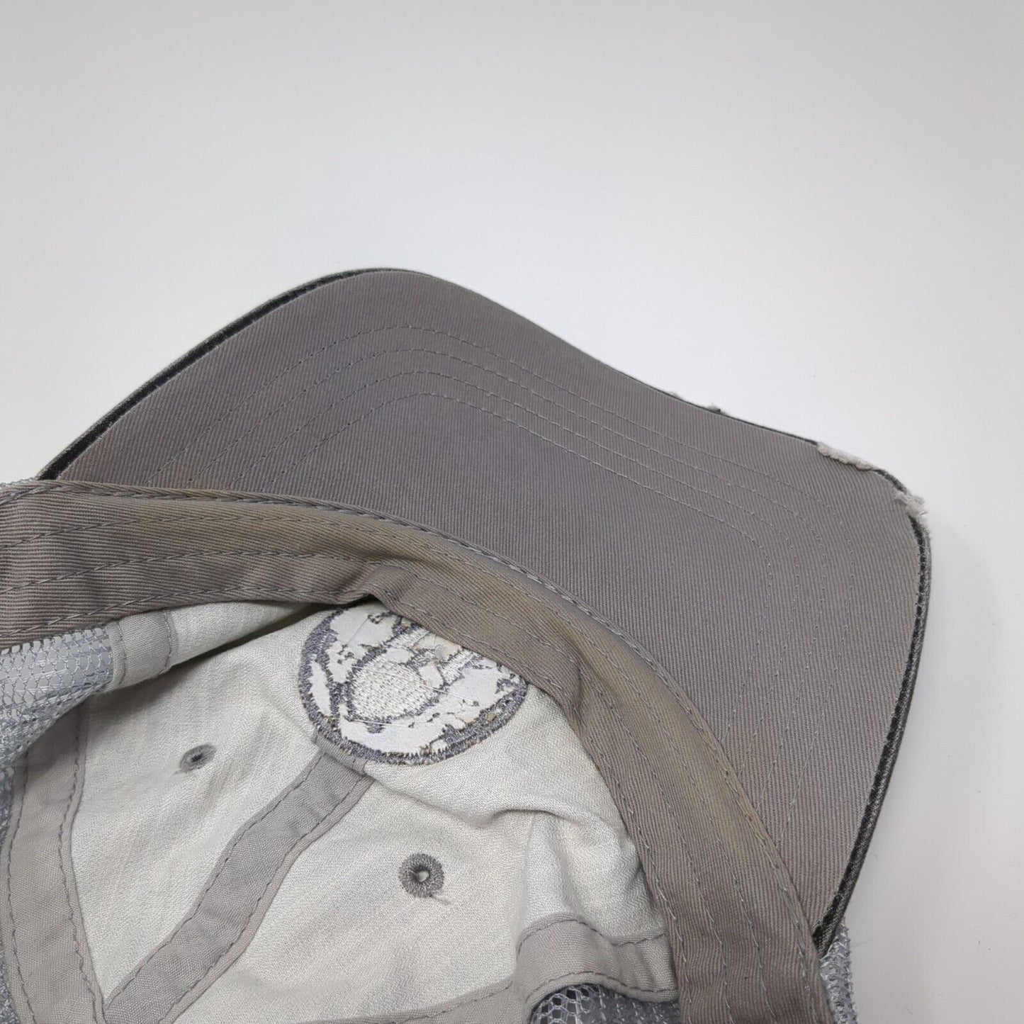 HG Strapback Mesh Back Trucker Hat Gray One Size Embroidered 6 Panel