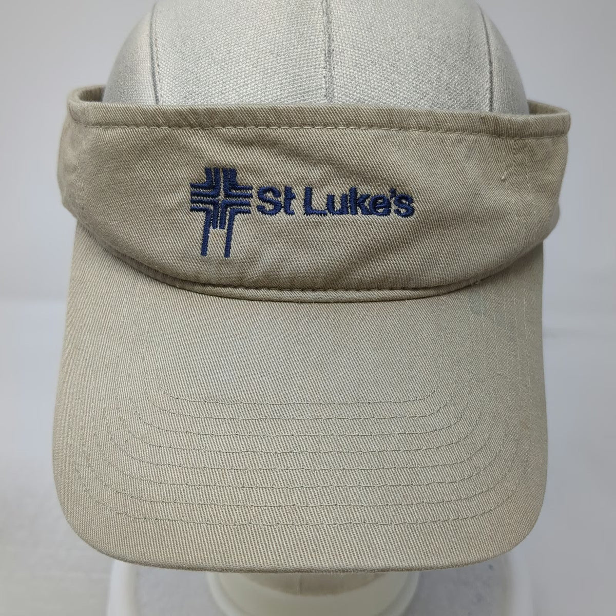 Port & Company Visor Beige Blue One Size St Luke's Embroidered Strapback hat