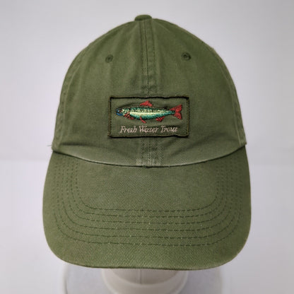 Fresh Water Trout Classic Fly Fishing Slideback Hat Green S/M Embroidered Gap