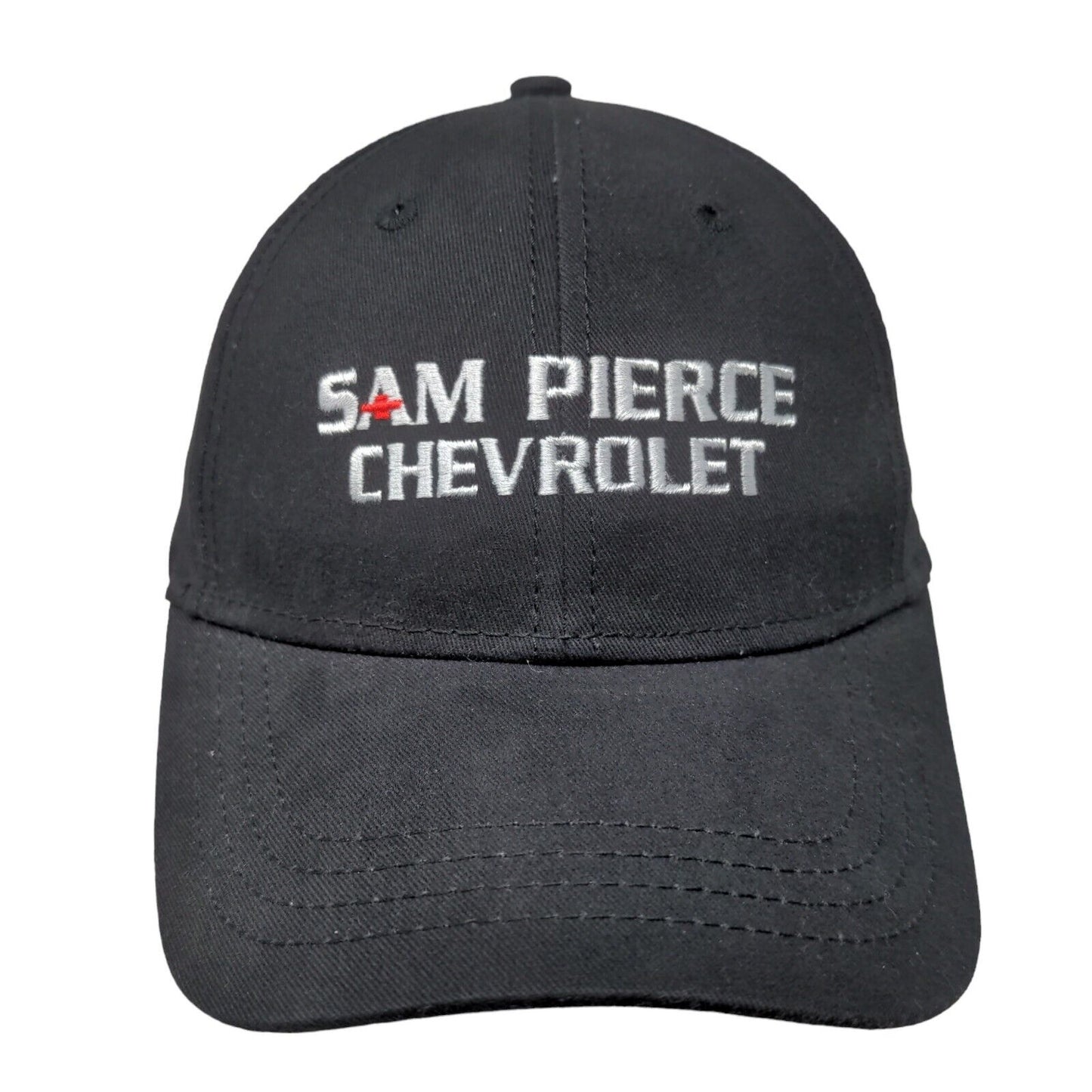 Sam Pierce Chevrolet Men's Strapback Hat Black Size OSFM Embroidered Logo Cotton
