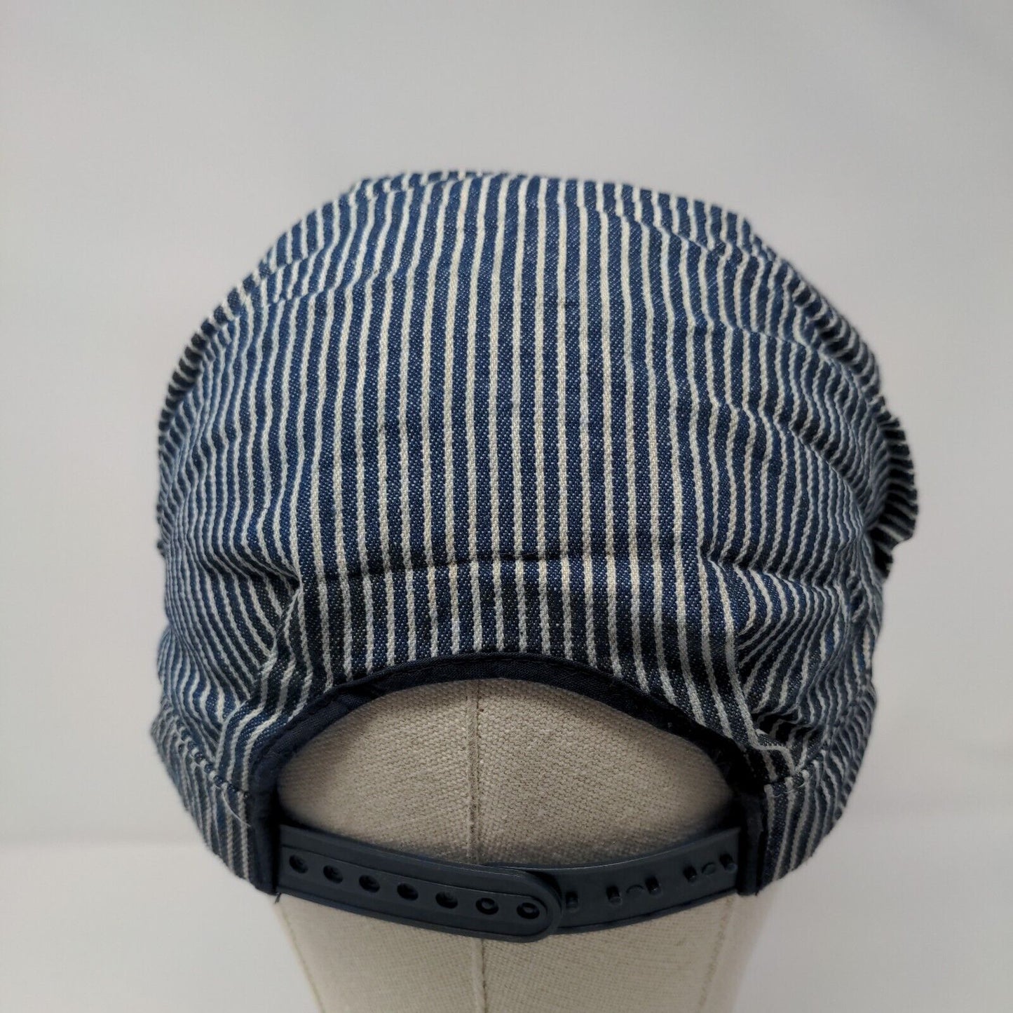Timely Impressions Snapback Train Conductor Hat Blue 58cm Adjustable Striped