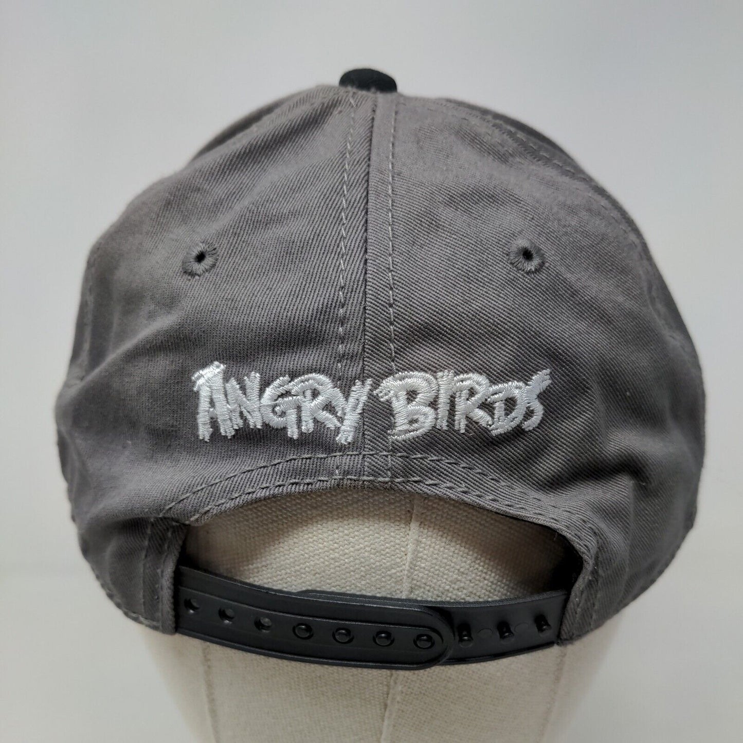 Angry Birds Mens Snapback Hat Black Gray Adjustable Embroidered Logo 100% Cotton