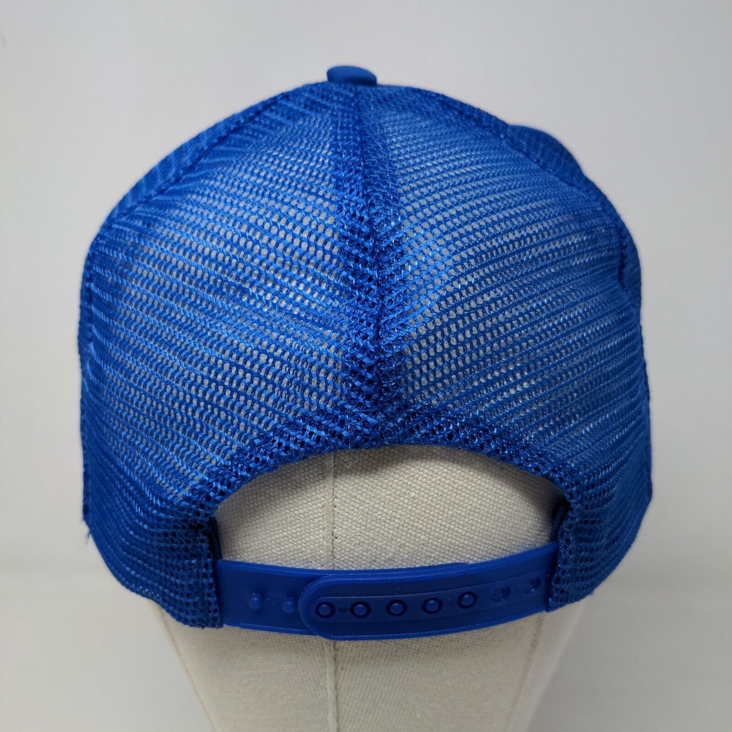 Gold Medal Mens Snapback Mesh Back Trucker Hat Blue DPW Flood Control Adjustable