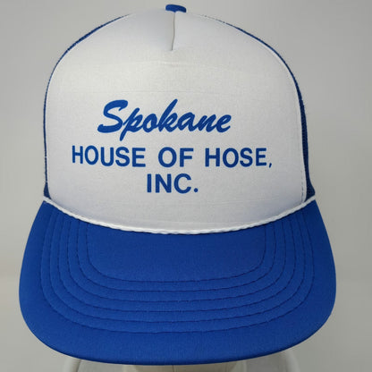 Spokane House Of Hose Inc Blue Trucker Hat One Size Snapback Mesh Foam Rope