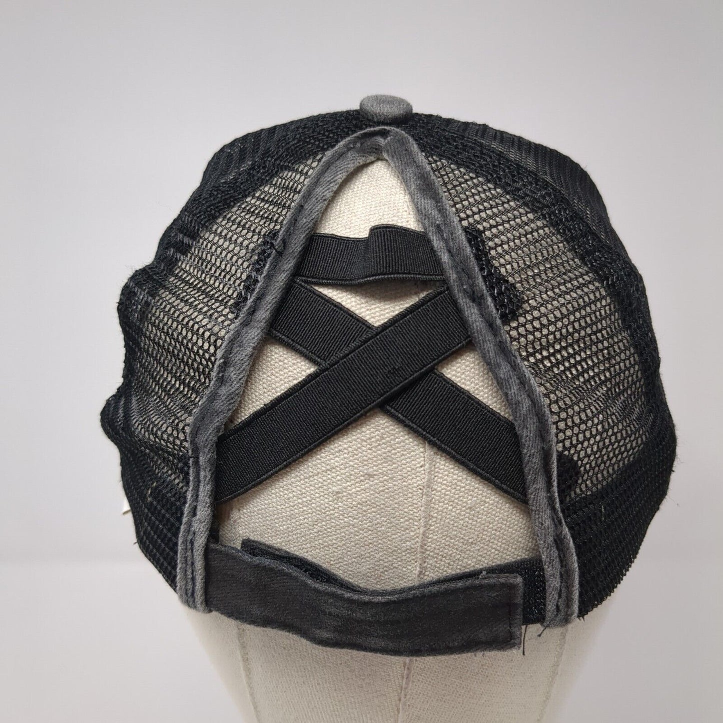 Could Be A Train Station Kinda Day Ponytail Strapback Hat Gray OS Mesh Back