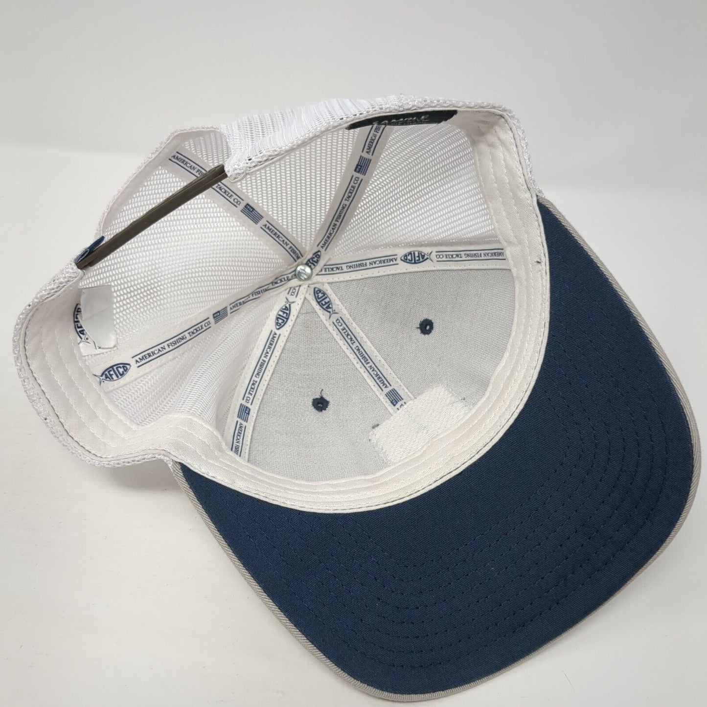 AFTCO Snapback Trucker Hat Gray OS Adjustable Embroidered Mesh Back Yupoong