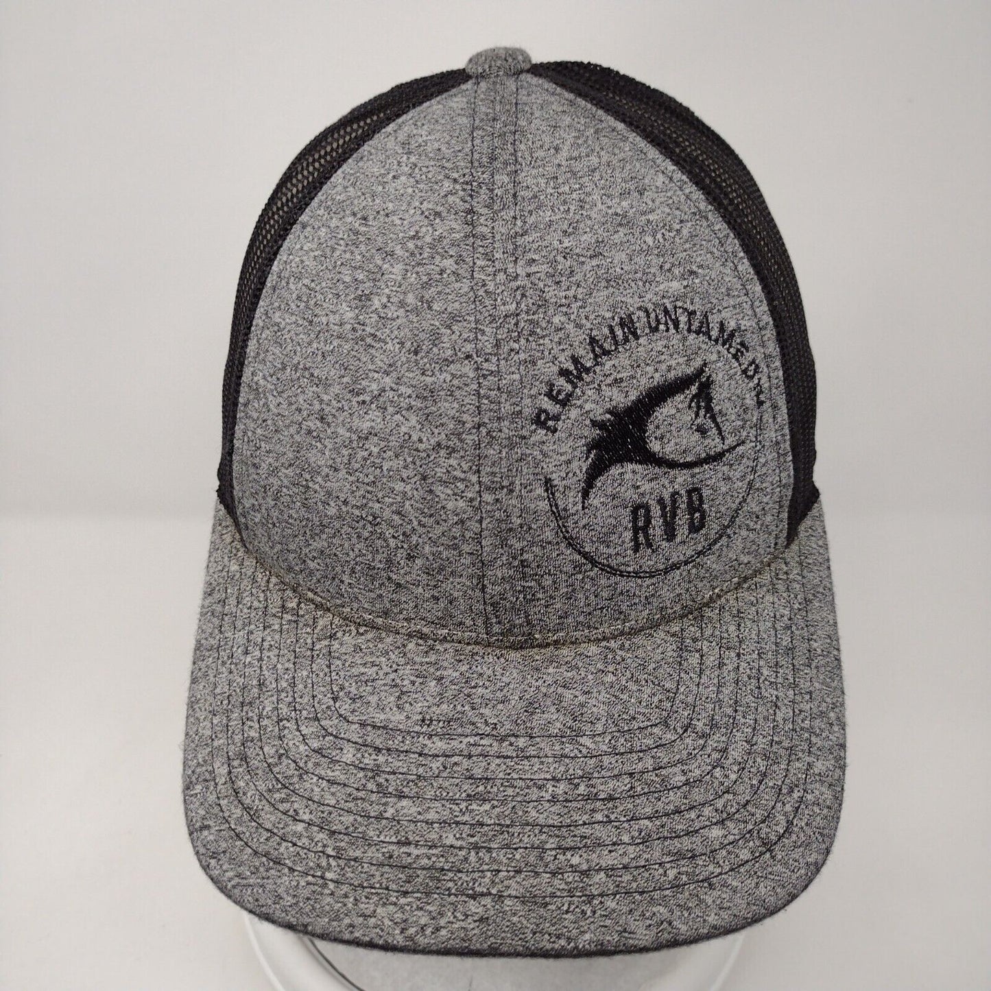 Remain Untamed RVB Snapback Trucker Hat Gray Small Adjustable Mesh Richardson