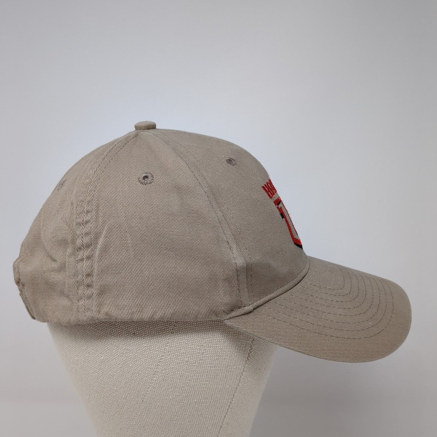 Hacker Strapback Hat Tan One Size Adjustable Embroidered 6 Panel KC Caps
