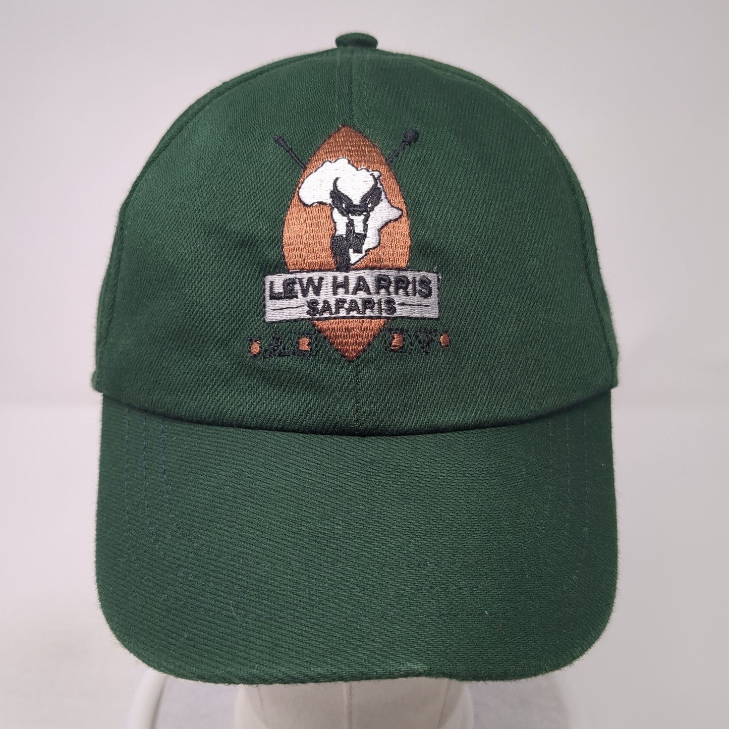 Lew Harris Safaris Strapback Baseball Cap Green One Size Adjustable Embroidered