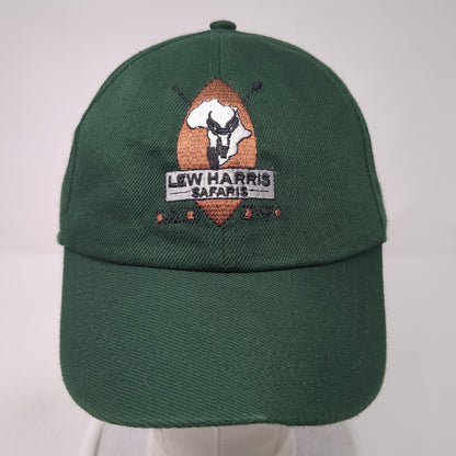 Lew Harris Safaris Strapback Baseball Cap Green One Size Adjustable Embroidered