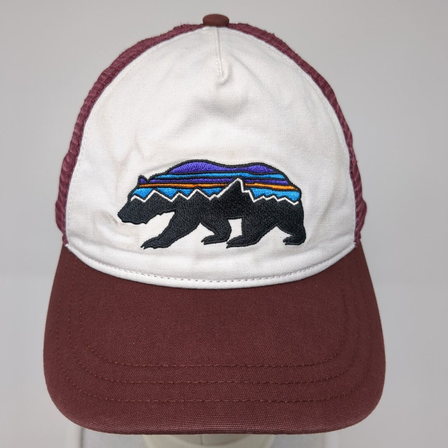 Patagonia California Bear Snapback Trucker Hat Red OS Adjustable Mesh Back